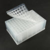 96326 96-Well Plate, 0.7mL Flat Bottom Tapered Glass Inserts, 2mL Polypropylene Pierceable Cap Mat with X on Surface