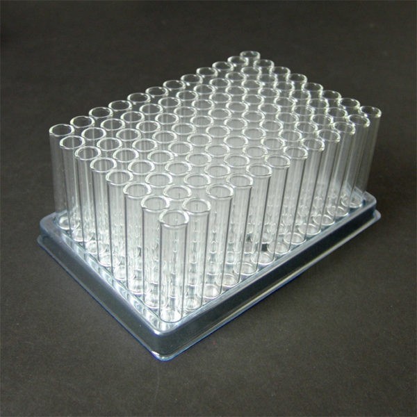 96VL15 1.5mL Flat Bottom Clear Glass Inserts in Vial Loader