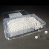 99006W-CASE 9mm, 12 x 32, 2mL Clear Screw Vials and White Caps with PTFE/Silicone Liners
