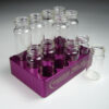 12 Well Aluminum Vial Tray, for 28mm Flat bottom Vials