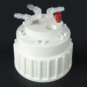 Canary-Safe Waste Cap, B83, with 1 Standard Tubing Port & 3 Ports for Barbed Adapters