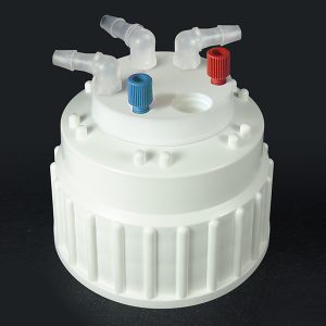 Canary-Safe Waste Cap, B83, with 2 Standard Tubing Ports & 3 Ports for Barbed Adapters