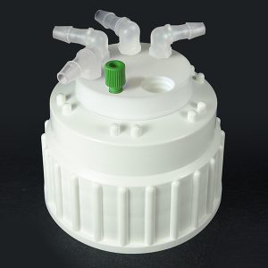 Canary-Safe Waste Cap, B83, with 1 Standard Tubing Port & 4 Ports for Barbed Adapters