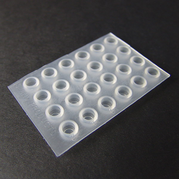 99685-4_top Silicone Cap Mat for 8mm Vials in 24 Well Plate Format; Pack of 20, 24 well sections