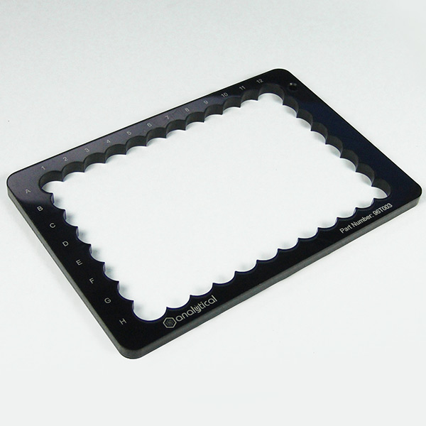 96T003 Alpha-Numeric Template (ANT) Frame for 8x30mm Vials in 96 Position Plates and Reactors, Delrin