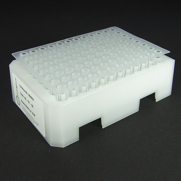 Well Tray Loaded with 8x30 Shell Vials, with 99685 Silicone Cap Mat, and 13258 Stir Bars