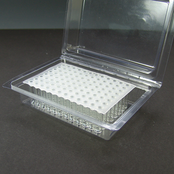 8x30 Shell Vials in 96 Position Format, with Silicone Cap Mat (99685), and Stir Bars (13258), in Clam Shell (no well tray)